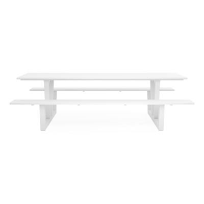 Felino picknicktafel in wit aluminium - L 260 x B 176 x H 76 cm