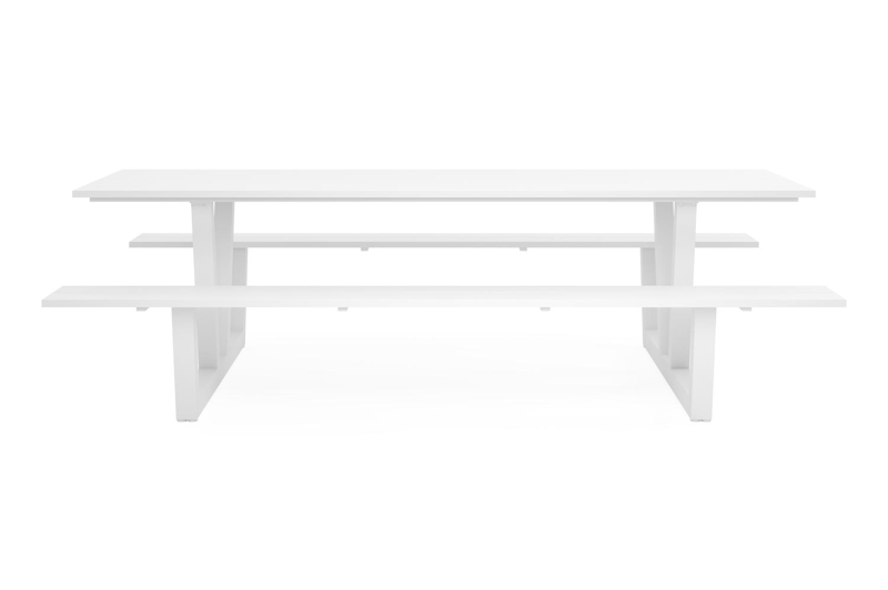 Felino picknicktafel in wit aluminium - L 260 x B 176 x H 76 cm