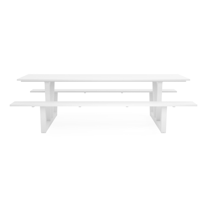 Table de pique-nique Felino en aluminium blanc - Lg 260 x Larg 176 x H 76 cm