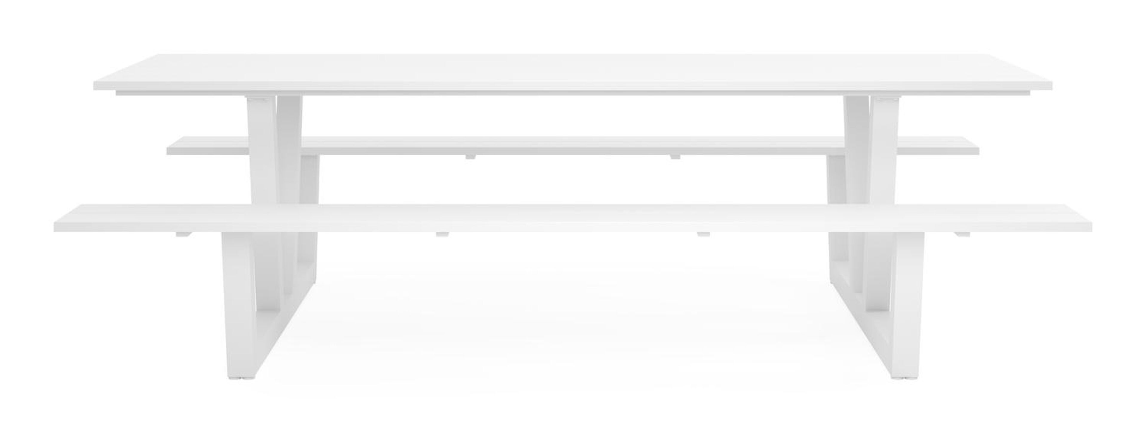 Table de pique-nique Felino en aluminium blanc - Lg 260 x Larg 176 x H 76 cm