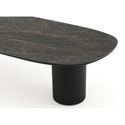 Amico tuintafel bombo in zwart aluminium en volkeramiek Black Obsession - L 320 x B 130 x H 73.5 cm