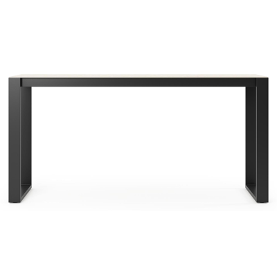 Verato bartafel in zwart aluminium en volkeramiek Retrostone - L 220 x B 70 x H 105 cm