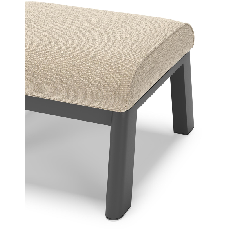 Cirello poef in zwart aluminium met althea chalk all weather cosytica kussen