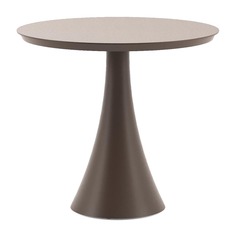 Fano tuintafel in taupe aluminium - Dia. 85 cm
