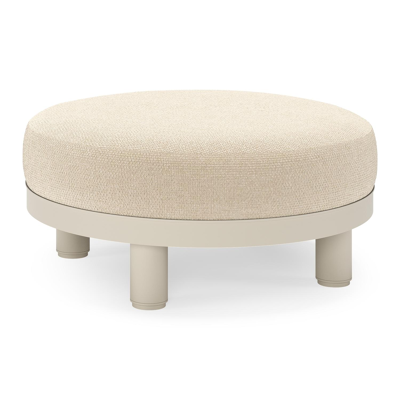 Donato lounge poef in beige aluminium met all weather cosytica Althea Chalk kussen