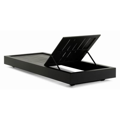 Como verstelbaar ligbed in zwart aluminium met lopi marble all weather Sunbrella® luxe kussen