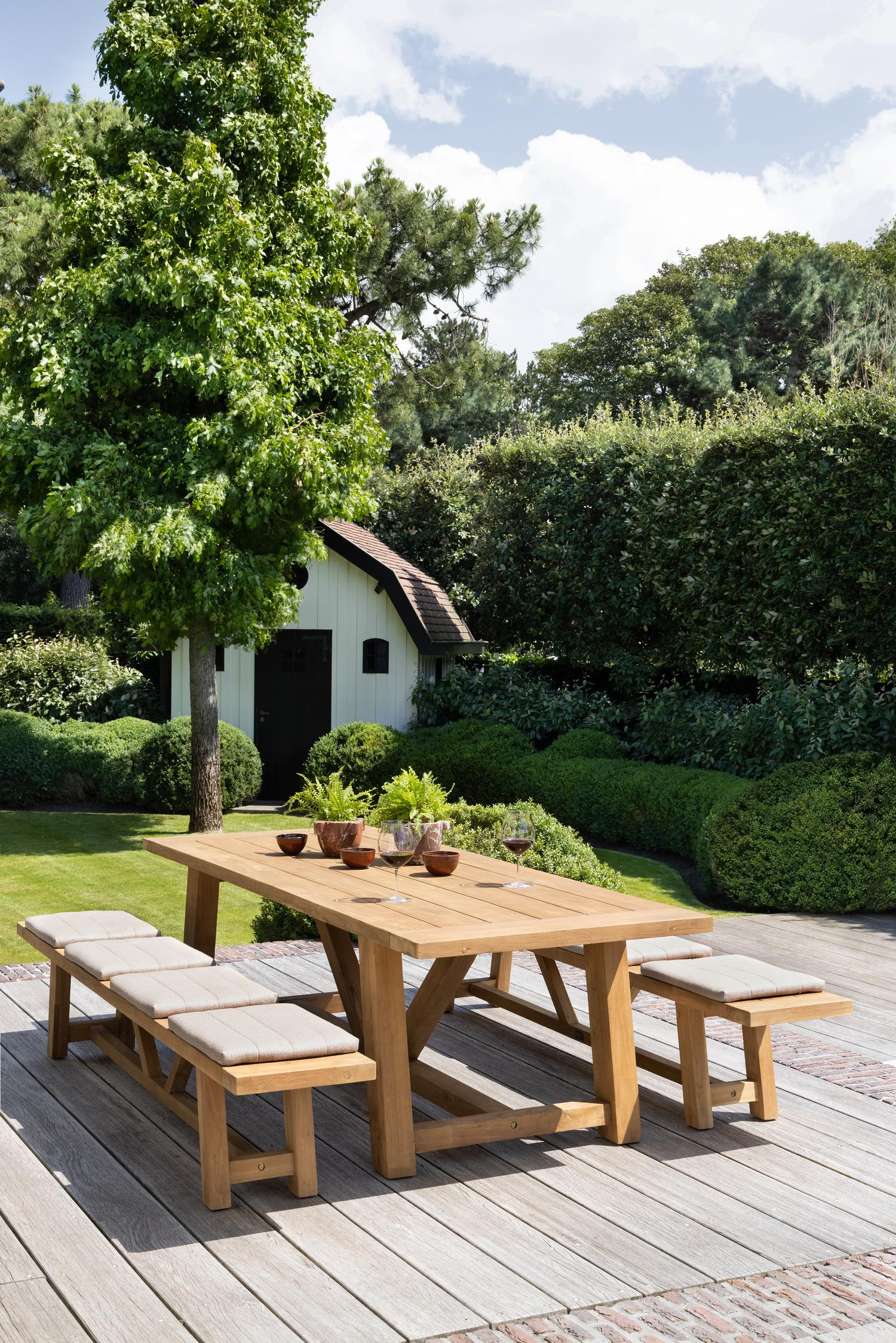 Beauville bank gerecycleerd in teak voor 4 tot 6 personen - B 260 x D 40 x H 45 cm