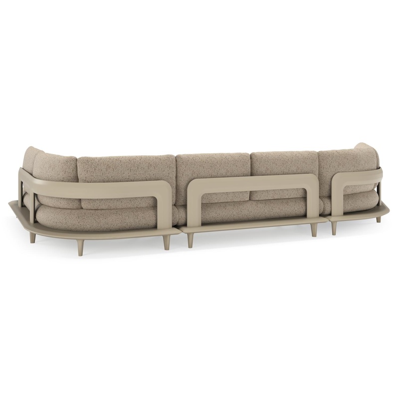 Bomero loungehoek in beige aluminium met bora jungle all weather cosytica kussen