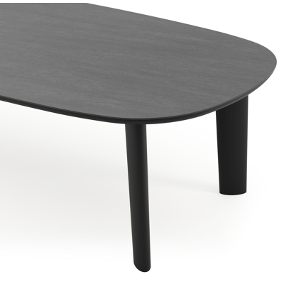Amico tuintafel bombo in zwart aluminium en volkeramiek Basalt Black - L 270 x B 125 x H 73.5 cm