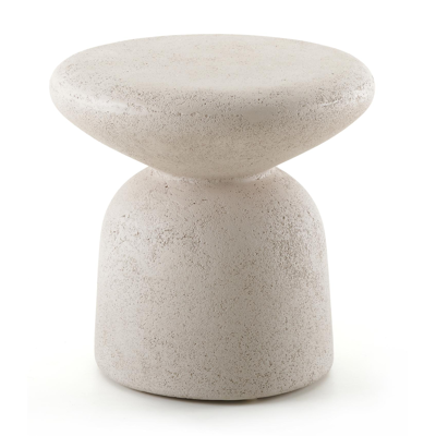 Table d'appoint Globo en béton beige beige - Diam. 40 x Haut. 40 cm