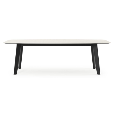 Table de jardin Lacrima en aluminium noir et céramique pleine shilin - Lg 255 x Larg. 115 x H 74 cm