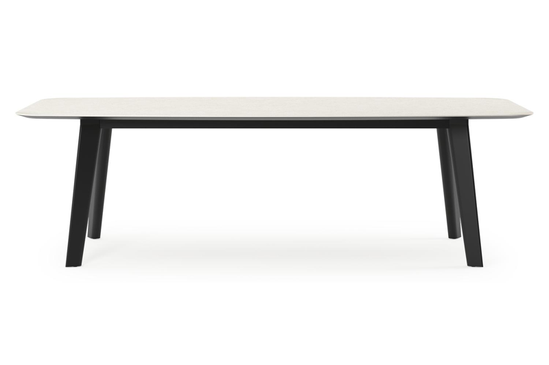 Table de jardin Lacrima en aluminium noir et céramique pleine shilin - Lg 255 x Larg. 115 x H 74 cm
