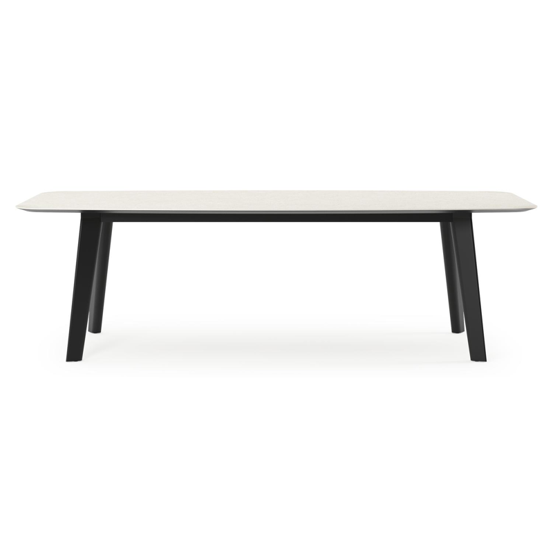 Lacrima tuintafel in zwart aluminium en volkeramiek shilin - L 255 x B 115 x H 74 cm