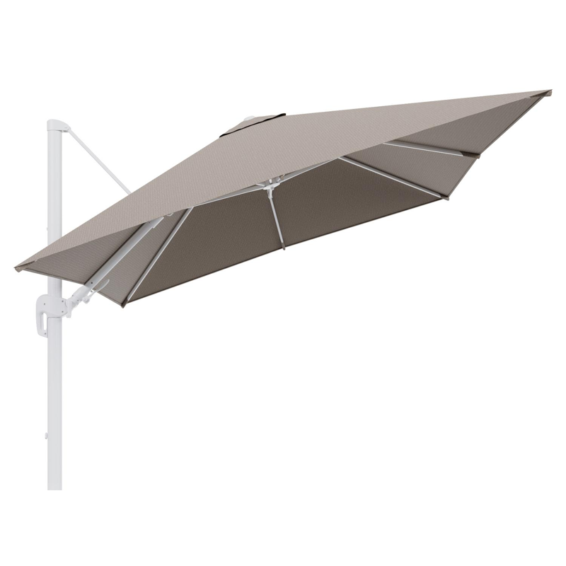 Rufina zweefparasol tiltfunctie in wit aluminium en parasoldoek in All Weather Solica Firenze Earth  - L1 300 x L2 300 cm (zonder voet) (zonder voet)