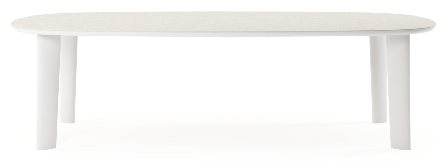 Amico tuintafel bombo xl in wit aluminium en volkeramiek Shilin - L 270 x B 148 x H 73.5 cm