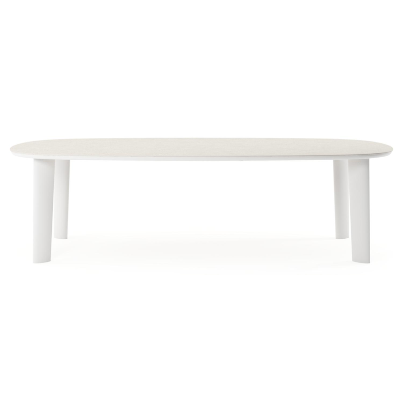 Amico tuintafel bombo xl in wit aluminium en volkeramiek Shilin - L 270 x B 148 x H 73.5 cm