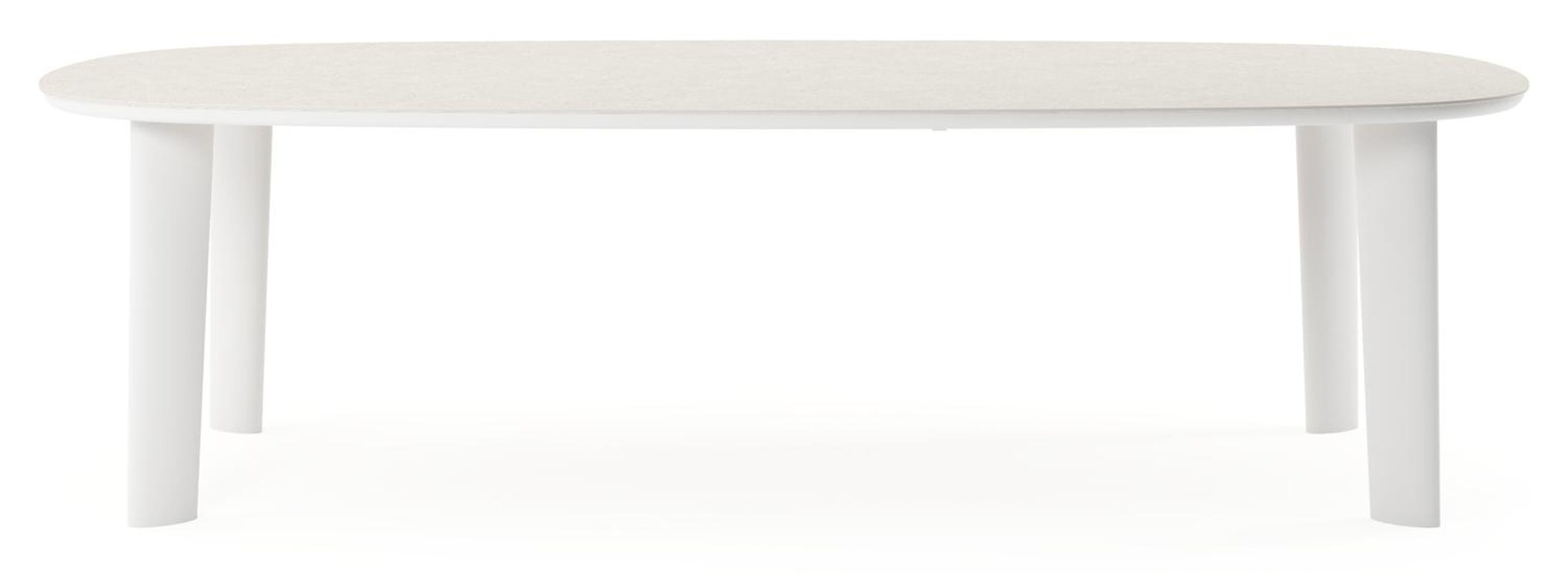 Amico tuintafel bombo xl in wit aluminium en volkeramiek Shilin - L 270 x B 148 x H 73.5 cm