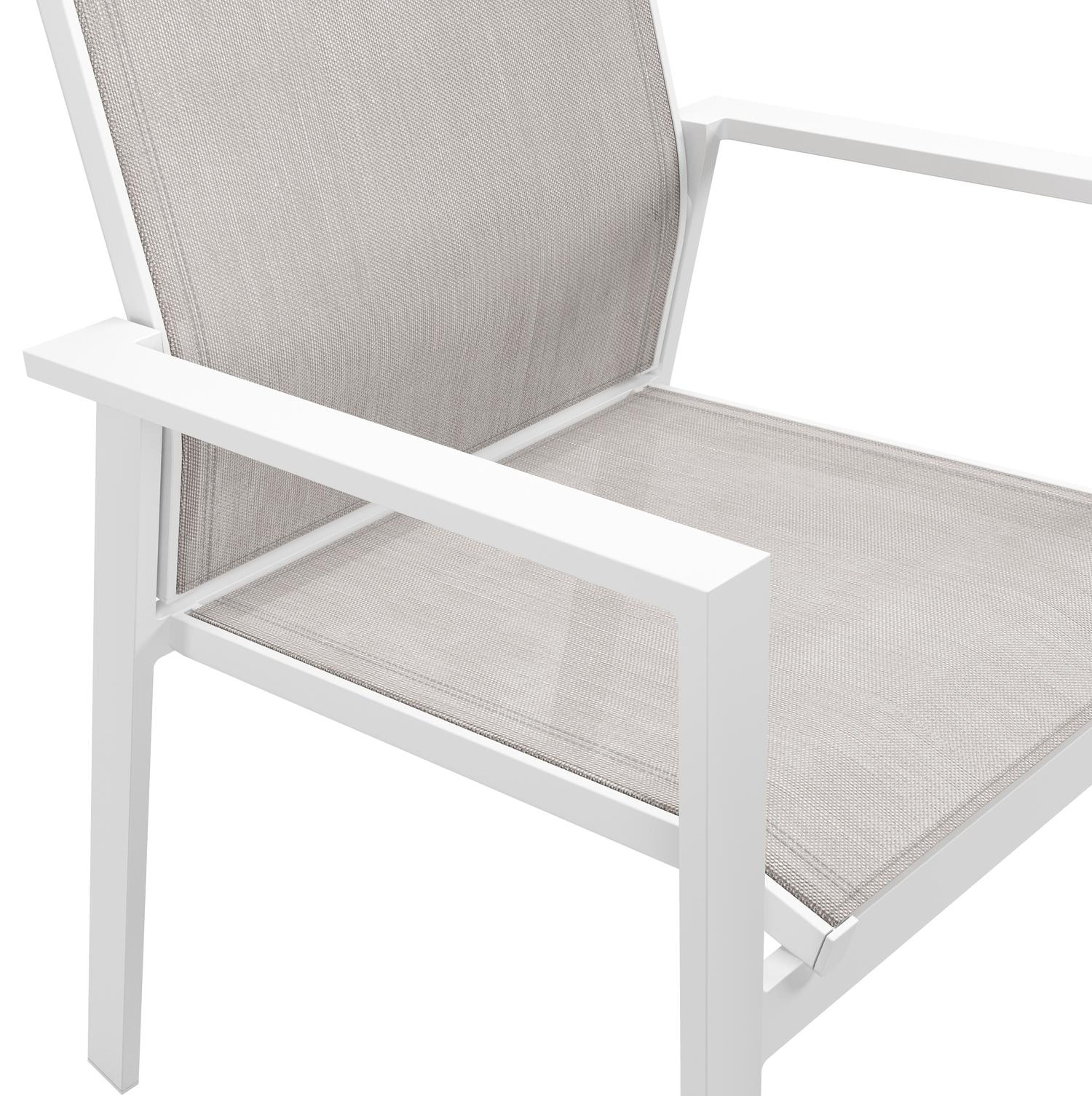 Alora tuinset in wit aluminium en grijs sintered stone met 8 Bahia tuinstoelen