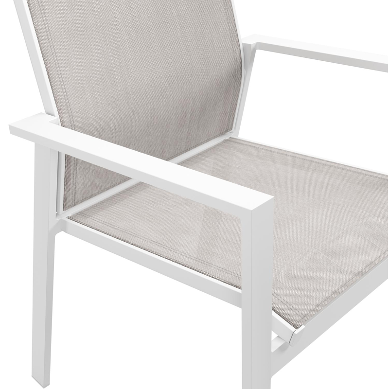 Alora tuinset in wit aluminium en grijs sintered stone met 8 Bahia tuinstoelen