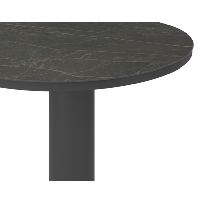 Table de jardin Orso en aluminium noir et céramique pleine black obsession - Dia. 110 x H 106 cm