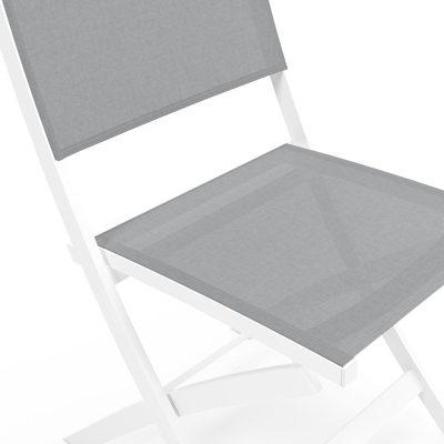 Feltro tuinset in wit aluminium en volkeramiek grijs tafelblad met 2 Cerano tuinstoelen