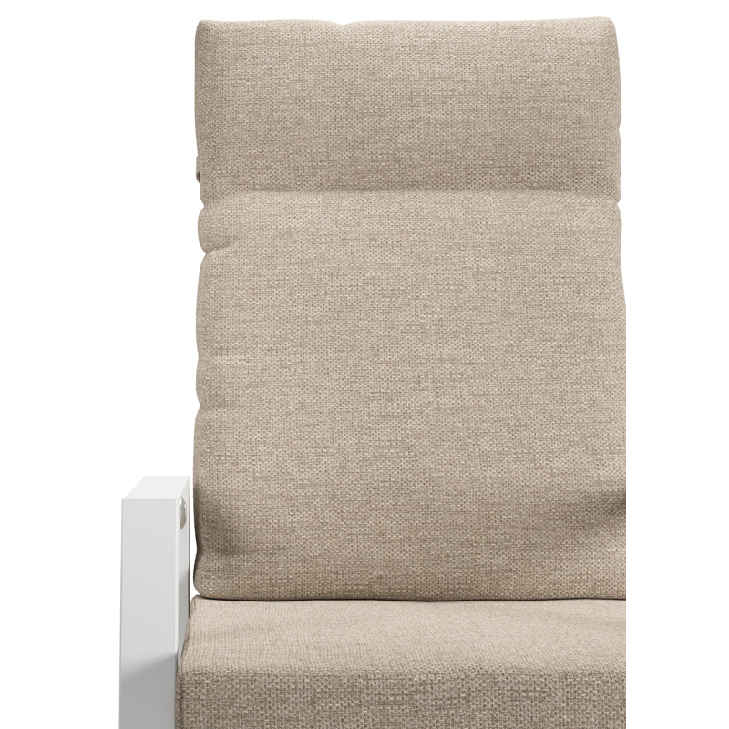 Leon tuinstoel in wit aluminium en beige textilene met kussen in Rustic Weather+ Softtouch