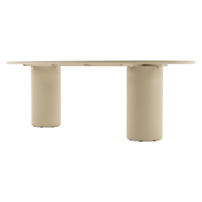Amico tuintafel ovaal in beige aluminium en volkeramiek Black Obsession - L 260 x B 125 x H 73.5 cm