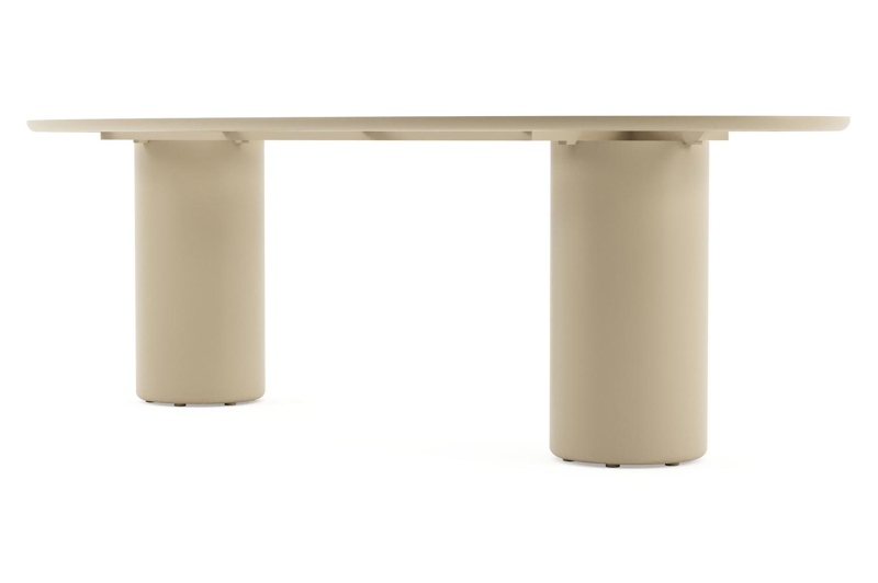 Amico tuintafel ovaal in beige aluminium en volkeramiek Black Obsession - L 260 x B 125 x H 73.5 cm