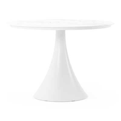 Fano tuintafel in wit aluminium en volkeramiek calacatta - Dia. 110 x H 75 cm