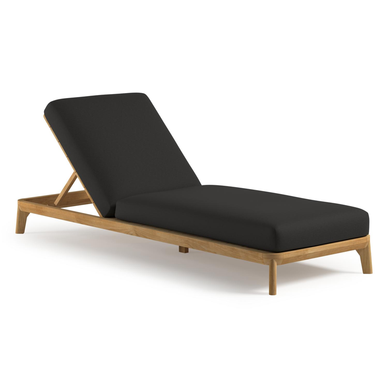 Orso verstelbaar ligbed in teak met heritage char all weather Sunbrella® luxe kussen