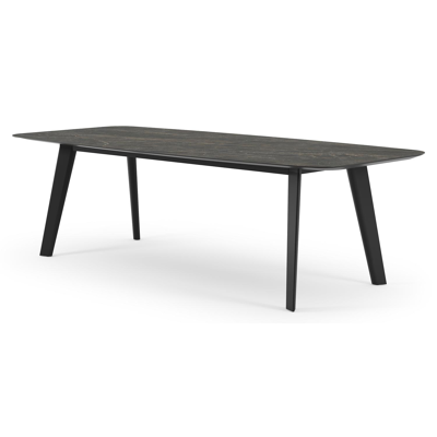 Table de jardin Lacrima en aluminium noir et céramique pleine black obsession - Lg 255 x Larg. 115 x H 74 cm