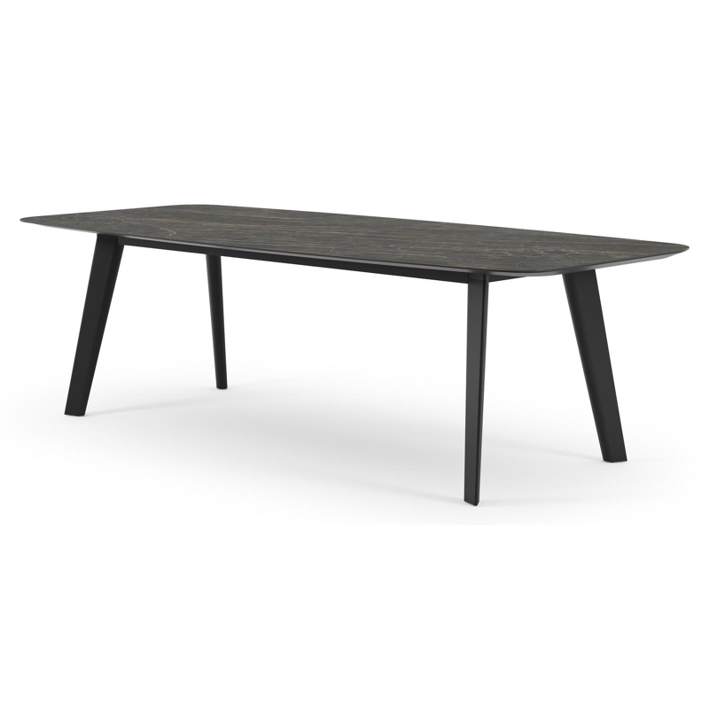 Lacrima tuintafel in zwart aluminium en volkeramiek black obsession - L 255 x B 115 x H 74 cm