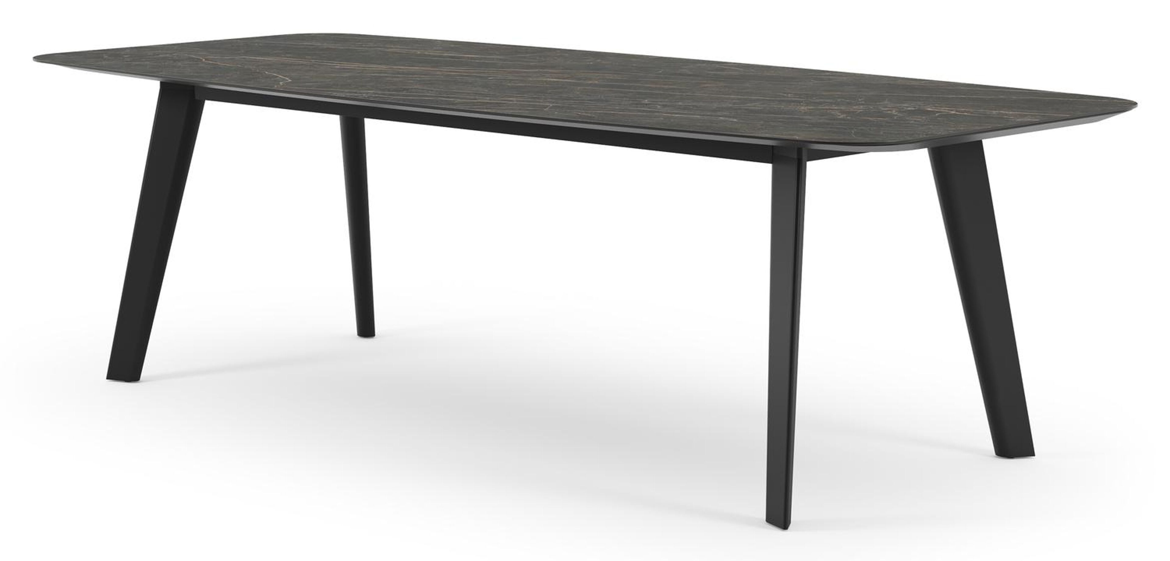Table de jardin Lacrima en aluminium noir et céramique pleine black obsession - Lg 255 x Larg. 115 x H 74 cm
