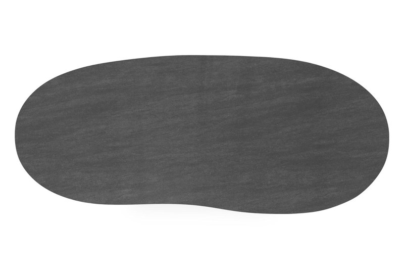 Organo tuintafel organisch in zwart aluminium en volkeramiek basalt zwart L 280 x B 120 x H 74 cm x H 74 cm