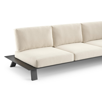 Cesano loungebank in zwart aluminium met althea off white all weather Cosytica kussen