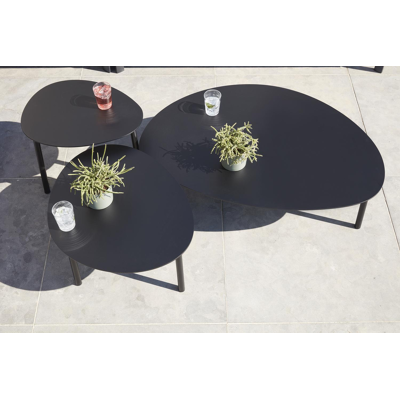 Tables basse Donato (Vincenzo) en aluminium noir - Lg 108 x larg. 76 x H 30 cm