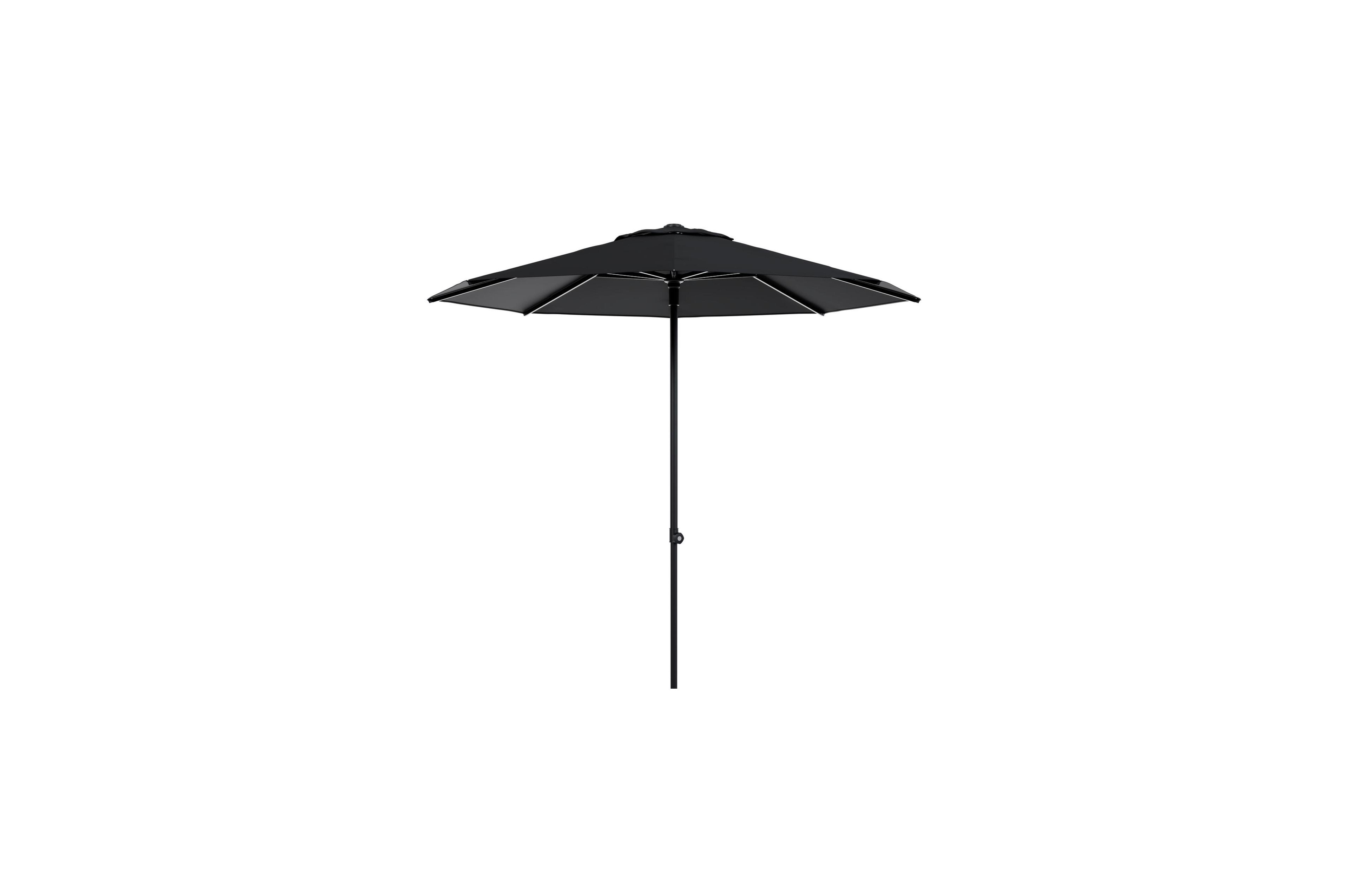 Umbria staanparasol in zwart aluminium met zwart all weather sunbrella® premium parasoldoek - Dia. 250 cm (zonder voet)