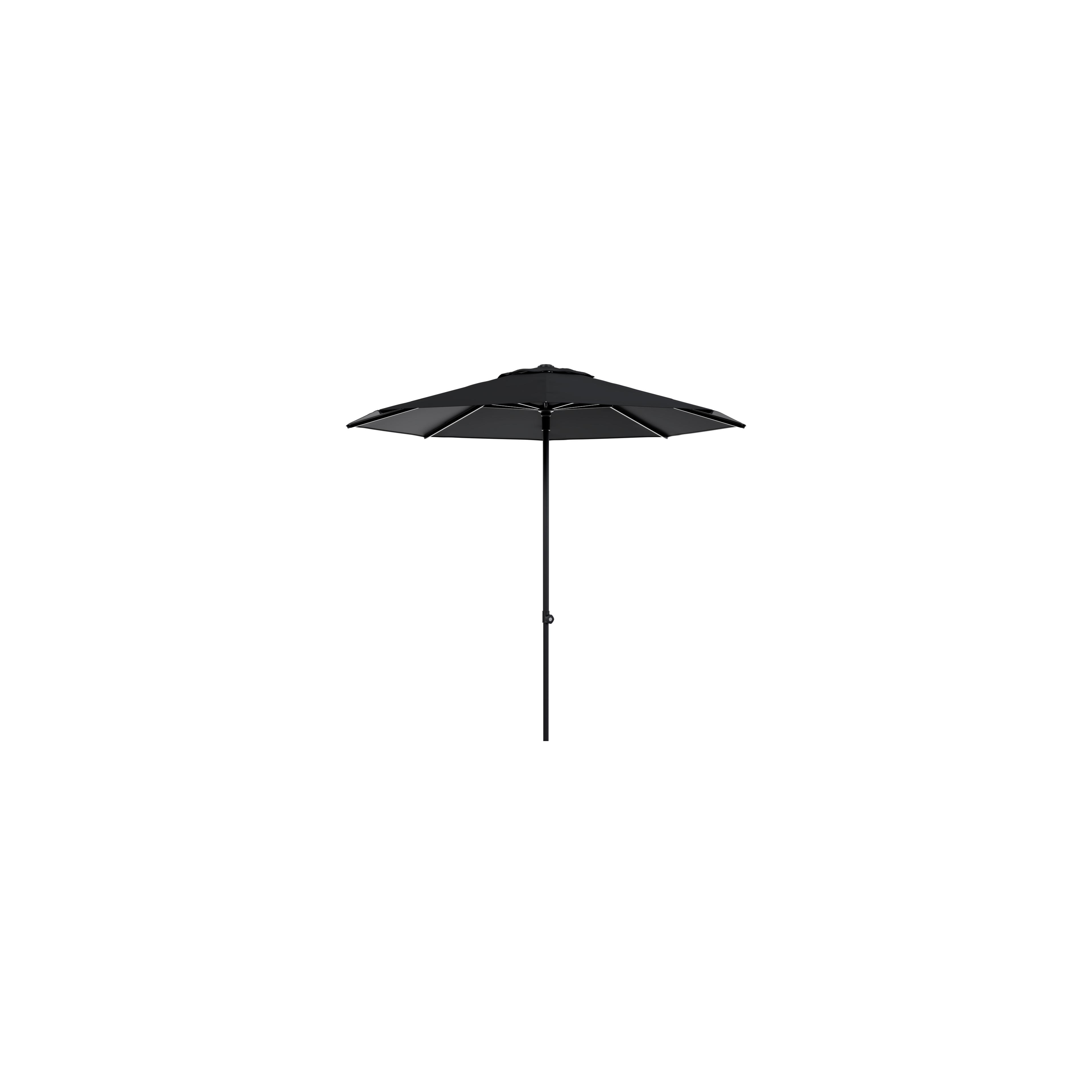 Umbria staanparasol in zwart aluminium met zwart all weather sunbrella® premium parasoldoek - Dia. 250 cm (zonder voet)