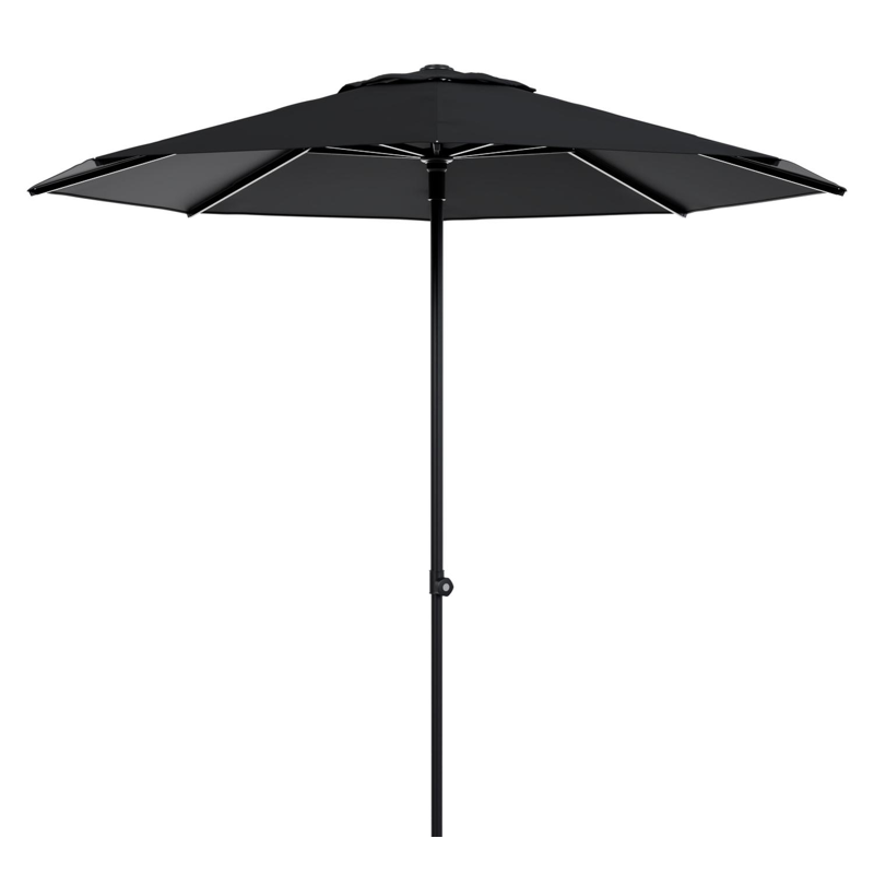 Umbria staanparasol in zwart aluminium met zwart all weather sunbrella® premium parasoldoek - Dia. 250 cm (zonder voet)
