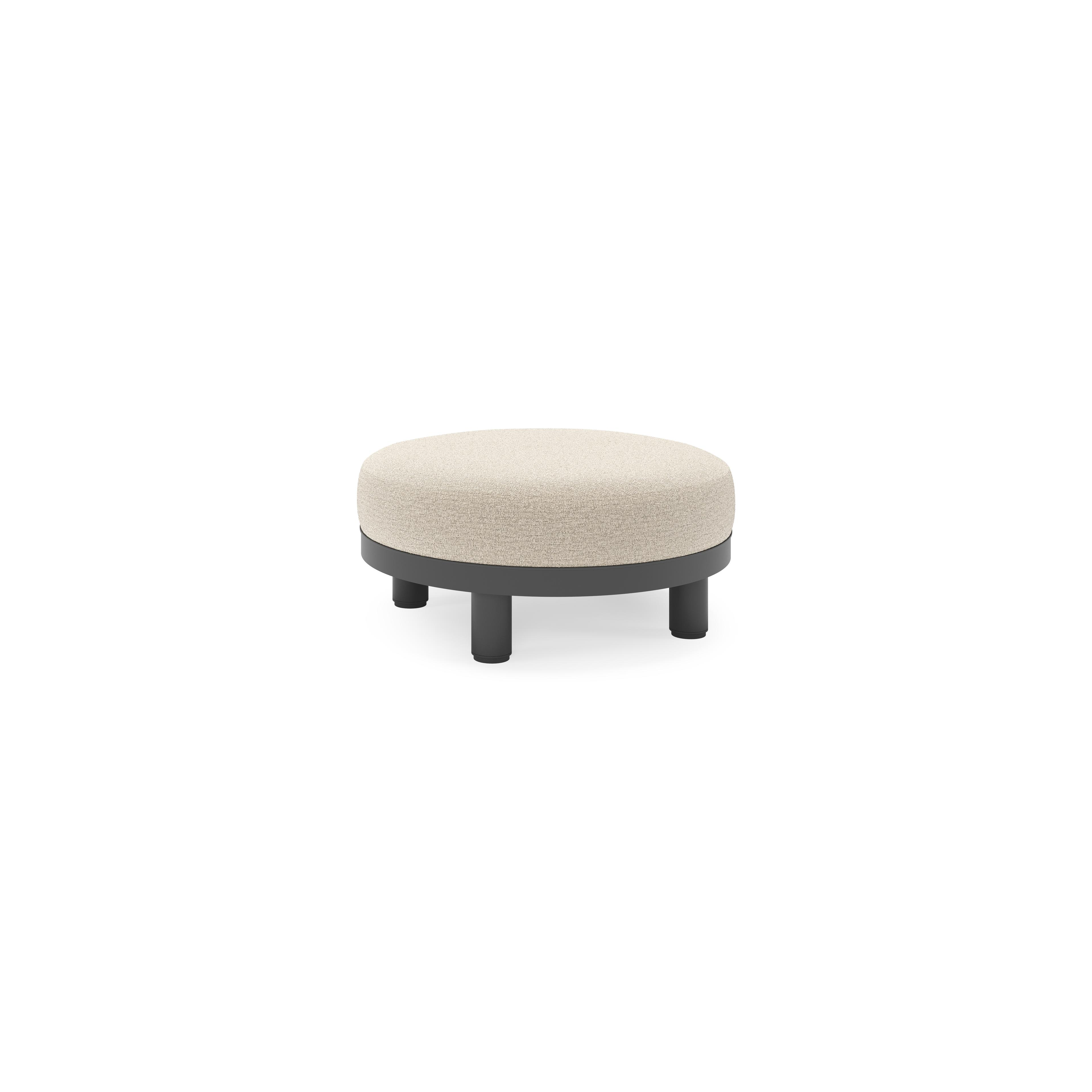 Donato lounge poef in zwart aluminium met All Weather Cosytica Catania Sand kussen