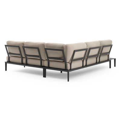 Tolosa loungehoek in zwart aluminium met rustic weather+ softtouch kussen