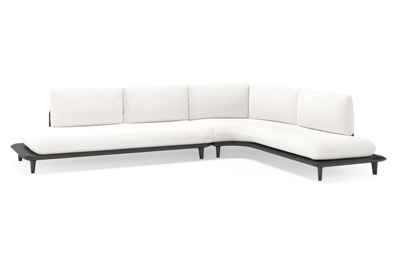 Bomero loungehoek in zwart aluminium met soul optik all weather solica kussen