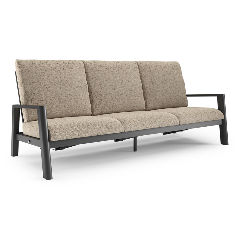 Cirello loungebank in zwart aluminium met bora jungle all weather cosytica kussen