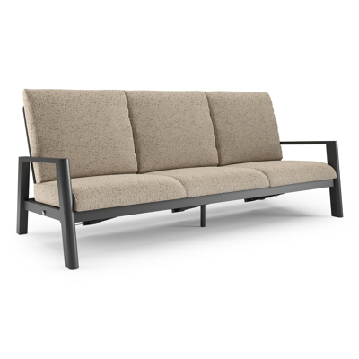 Cirello loungebank in zwart aluminium met bora jungle all weather cosytica kussen