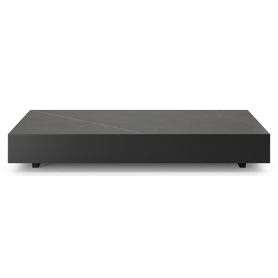 Como loungetafel in zwart aluminium en calatorao volkeramiek - L 140 x B 80 x H 20 cm