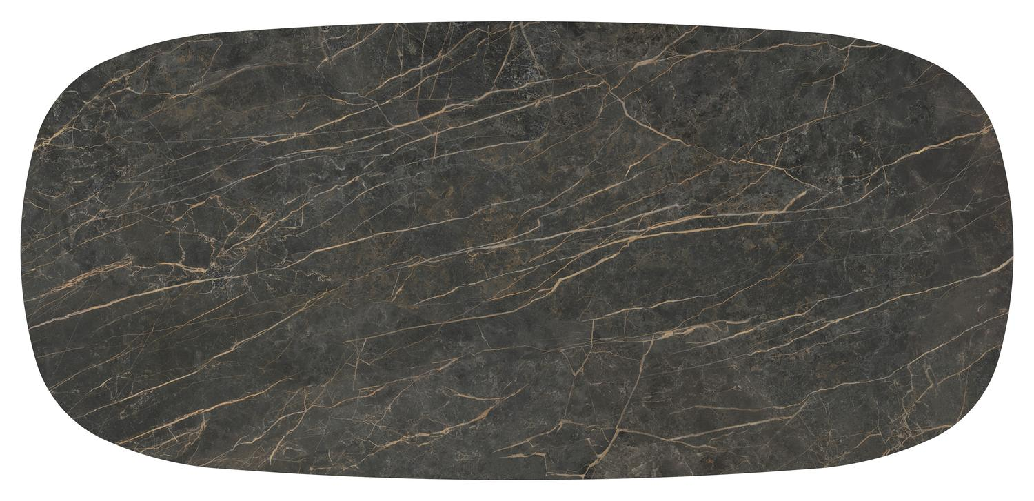 Amico tuintafel bombo xl in zwart aluminium en volkeramiek Black Obsession - L 320 x B 148 x H 73.5 cm