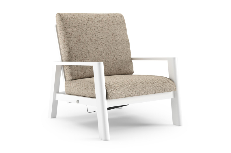 Fauteuil de jardin Cirello en aluminium blanc et coussins en all weather cosytica bora jungle