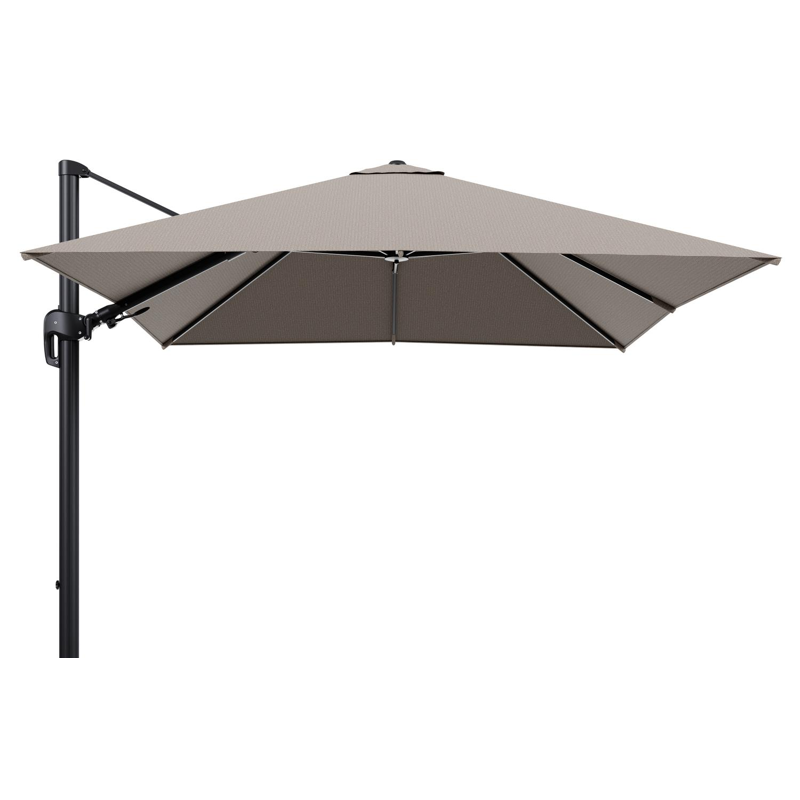 Rufina zweefparasol tiltfunctie in zwart aluminium en parasoldoek in All Weather Solica Firenze Earth  - L1 300 x L2 300 cm (zonder voet) (zonder voet)