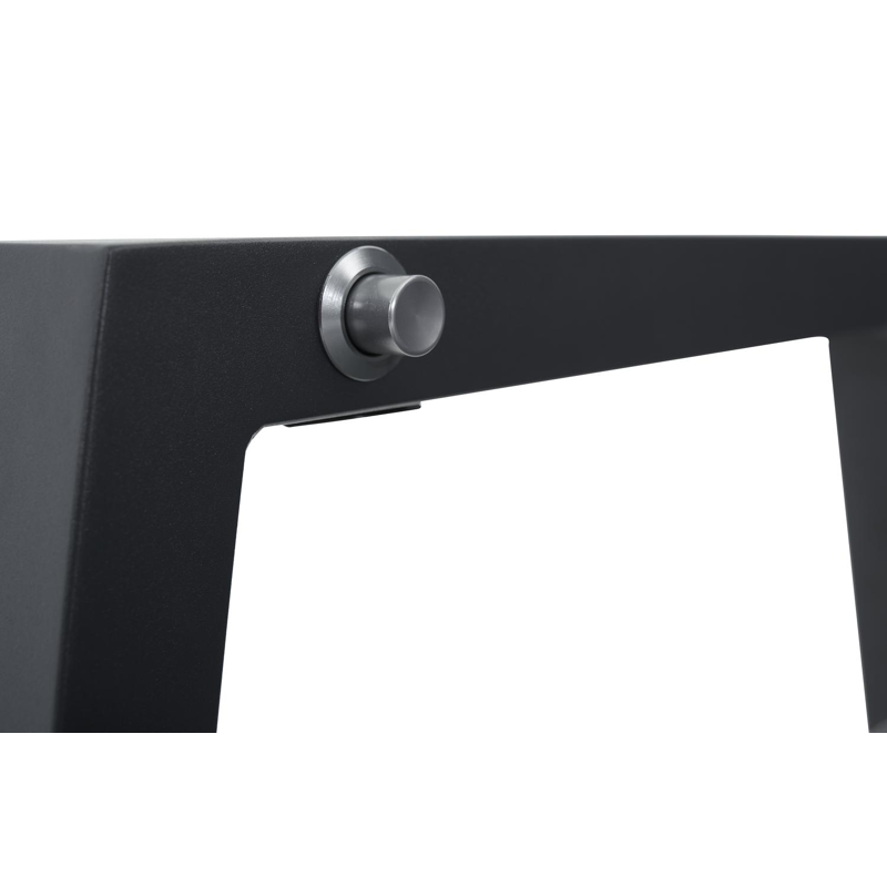 Salon de jardin Prato en aluminium noir avec coussins en weather+ textilène gris