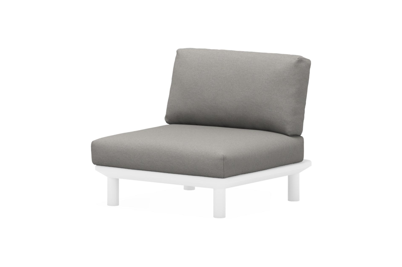 Fauteuil de jardin Fano en aluminium blanc et coussins Weather+ Softtouch